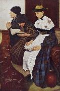 Leibl, Wilhelm Three Women in Church (mk09) oil painting artist
